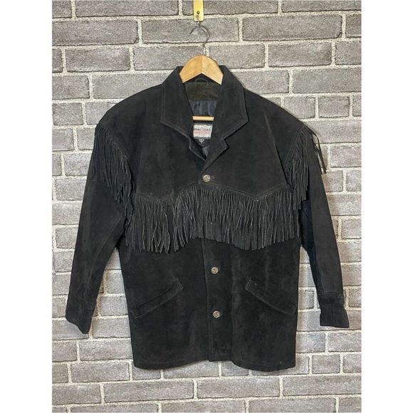 Minnetonka Black Suede Fringe Jacket - Picture 1 of 5